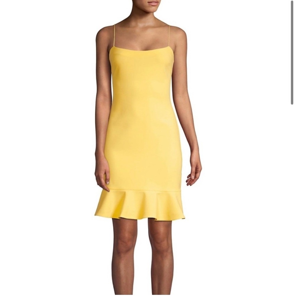 Likely Banks Flounced Hem Slip Dress in Snapdragon yellow Size 2